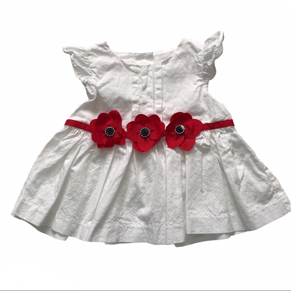 Janie And Jack Swiss Dot Flower Detailed Top 6-12M